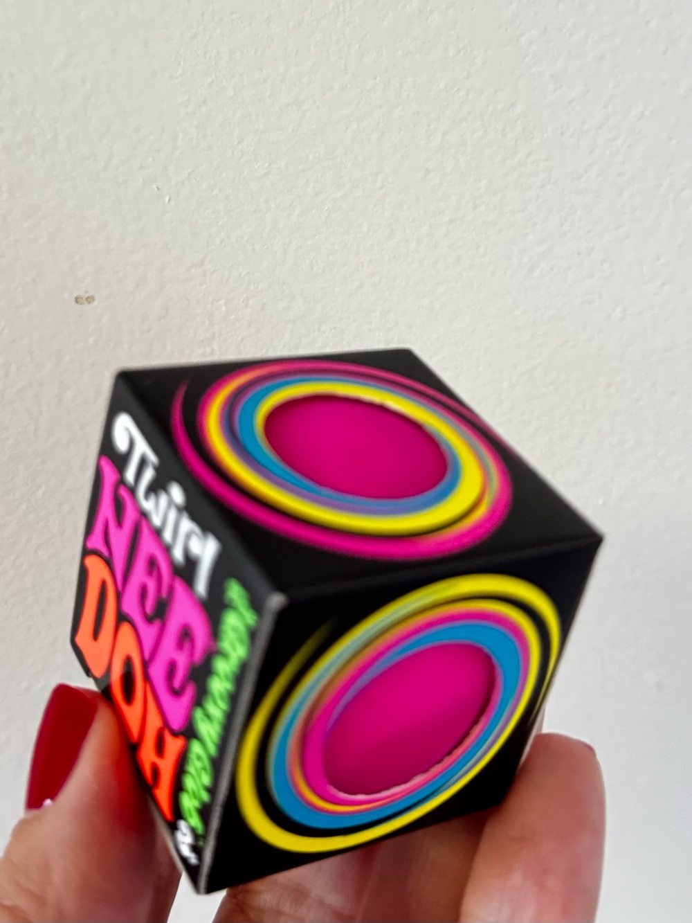 Schylling NeeDoh Cool Cube & Twirl Groovy Glob 2 Pack Sensory Fidget Stress Toy - Picture 3 of 6